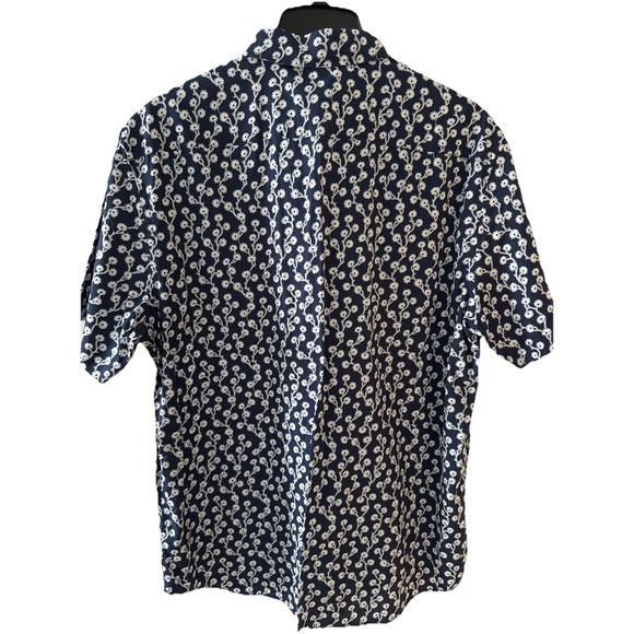 UNTUCKit Azal Short Sleeve Button Up Blue Floral Lightweight Men's L Reg Fit EUC - Picture 3 of 6